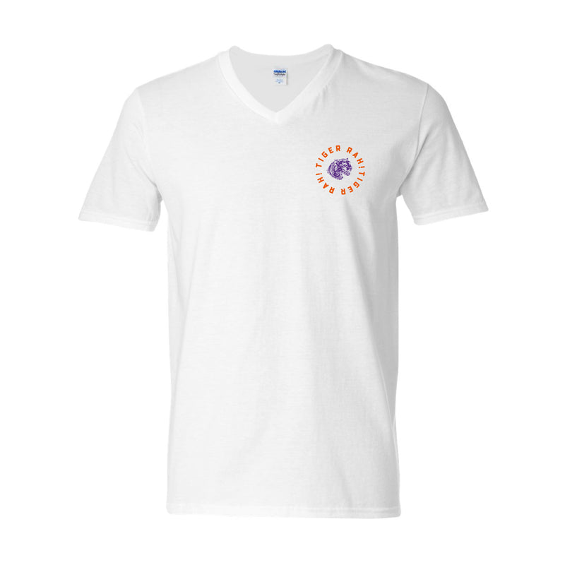 The Tiger Rah Spirit Circle | White V-Neck Tee