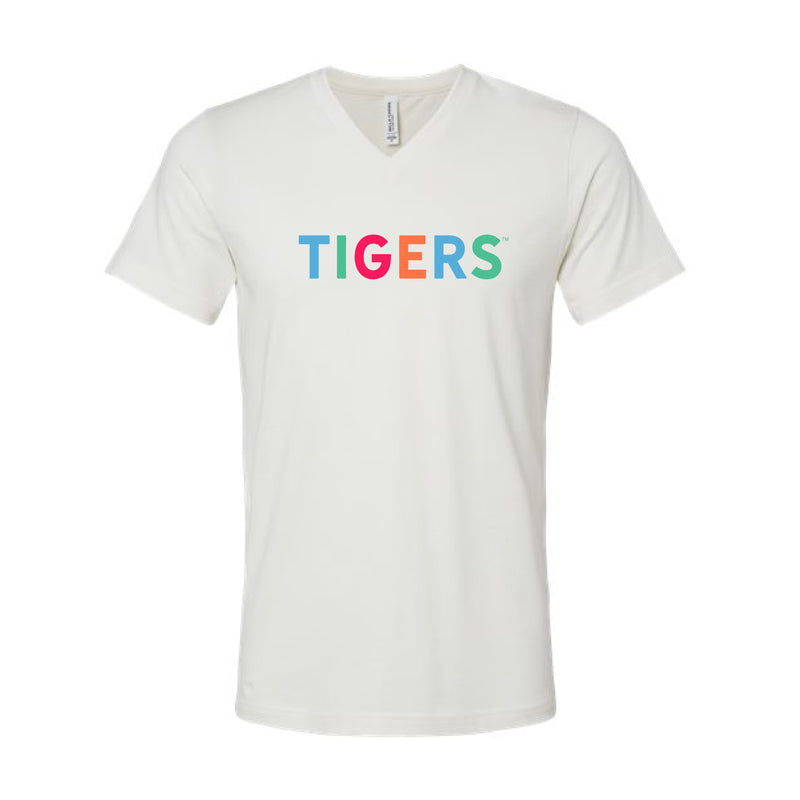 The Tigers Multi | Vintage White V-Neck Tee