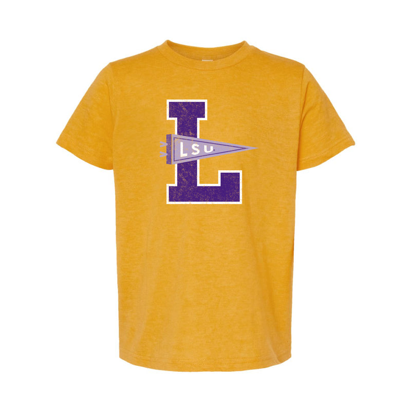 The LSU Pennant | Youth Heather Mellow Yellow Tee