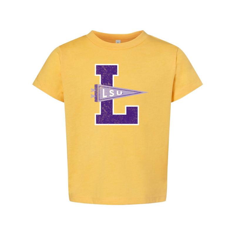 The LSU Pennant | Toddler Heather Yellow Gold Tee