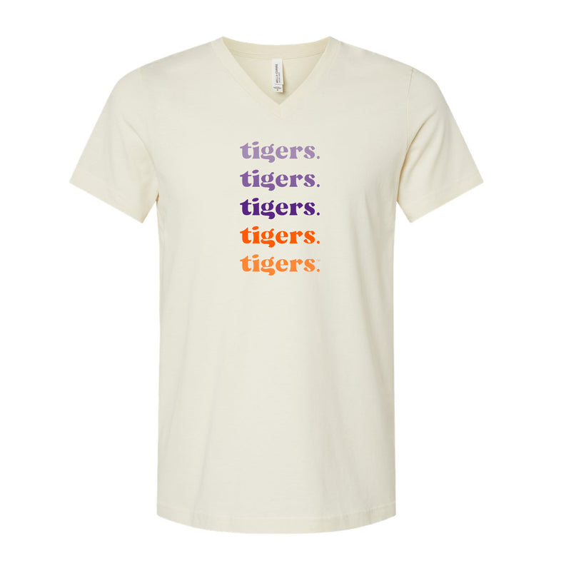 The Tigers Repeat | Natural V-Neck Tee