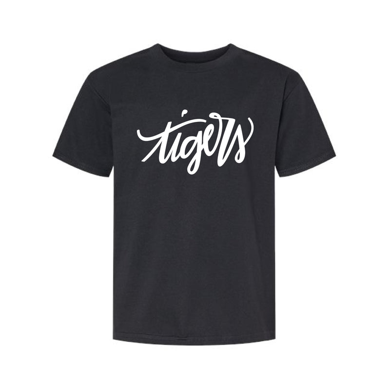 The Tigers Script Missouri | Youth Pitch Black Tee