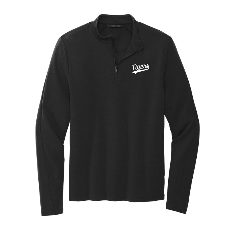 The Tigers Wrestling Swoosh | Embroidered Deep Black 1/4-Zip Pullover