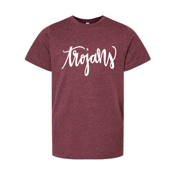 The Trojans Script | Youth Vintage Burgundy Tee