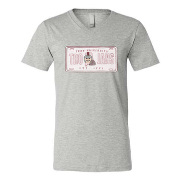 The Troy License Plate | Athletic Heather V neck Tee