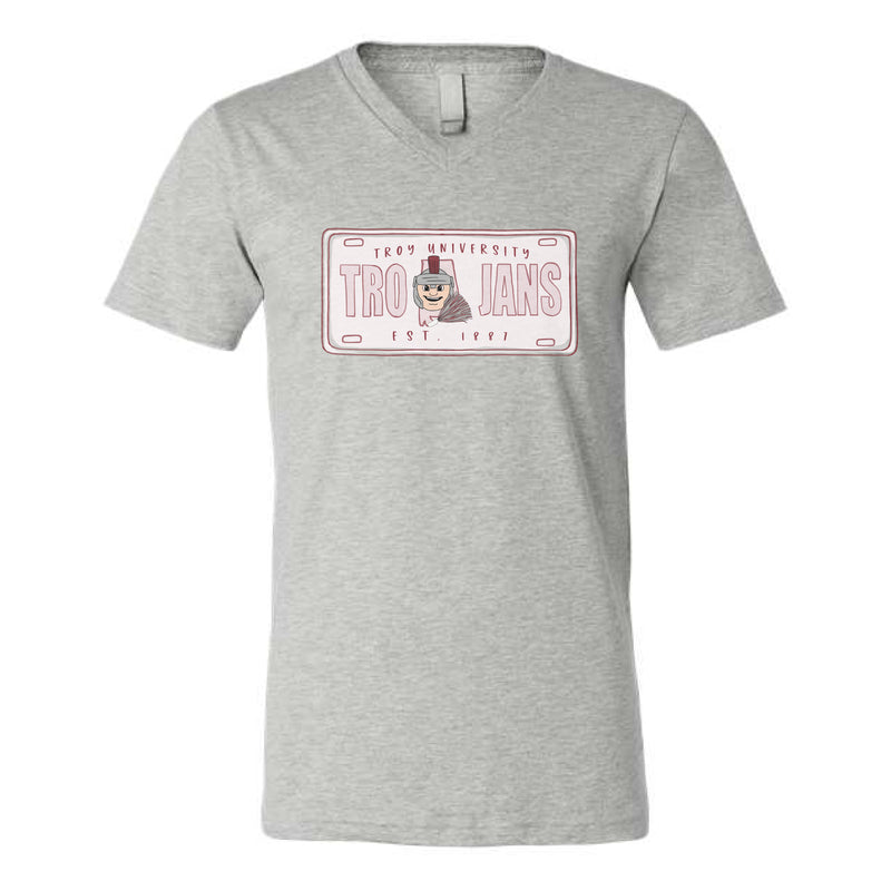 The Troy License Plate | Athletic Heather V neck Tee