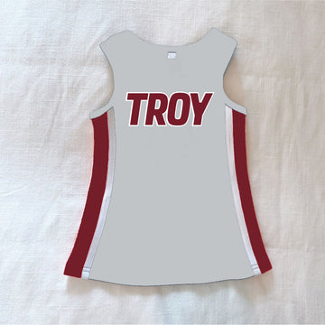 The Troy | Grey Power Stripe V-Neck Cheer Dress