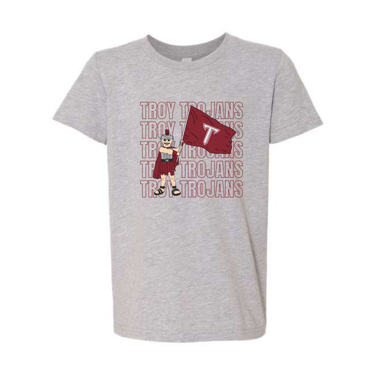 The Troy Trojans Repeat | Youth Athletic Heather Tee