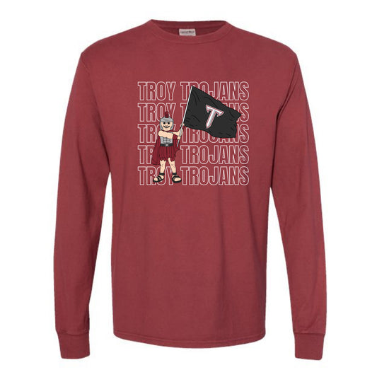 The Troy Trojans Repeat | Crimson Long Sleeve