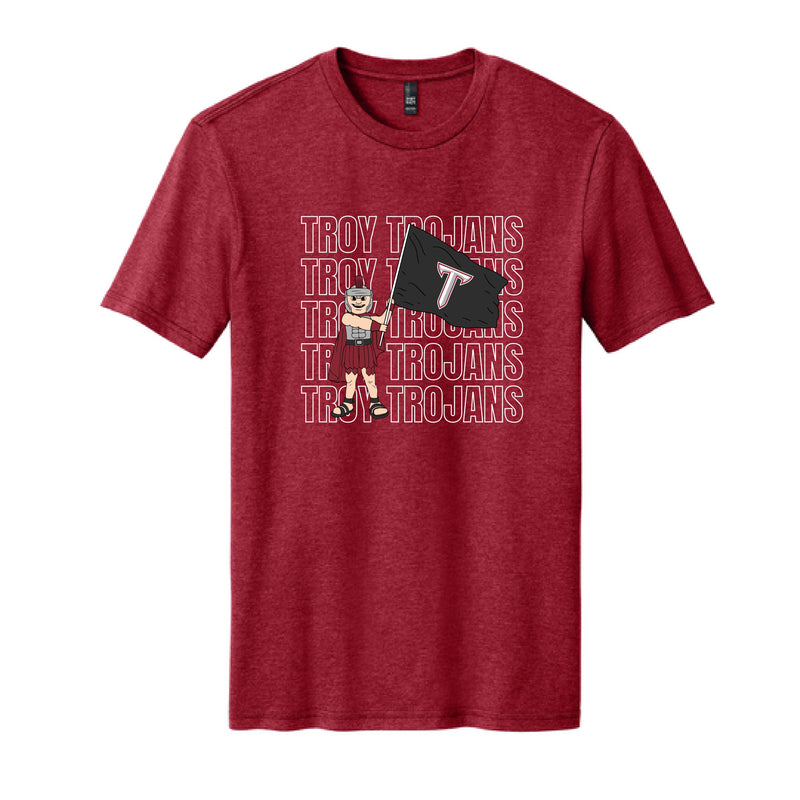 The Troy Trojans Repeat | Red Fleck Tee