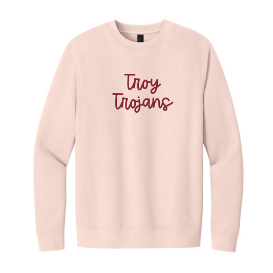 The Troy Trojans Script | Embroidered Rosewater Pink Sweatshirt