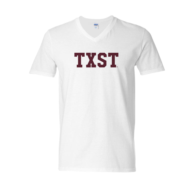 The TXST | White V-Neck Tee