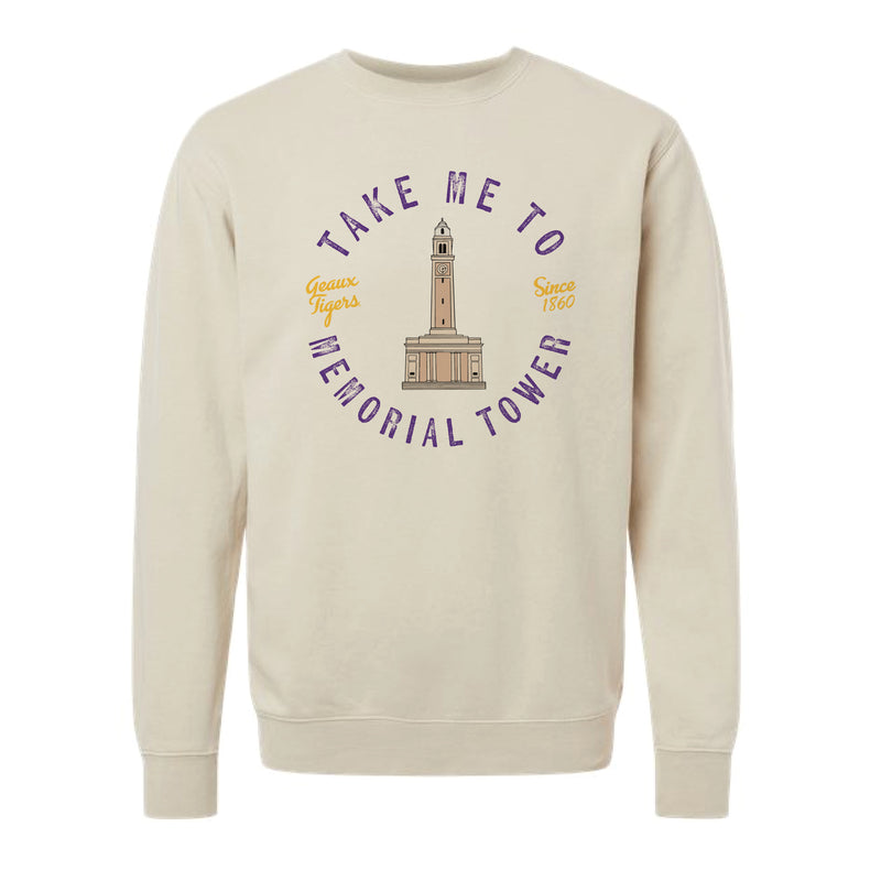 The Take Me to Memorial Tower | Pigment Ivory Sweatshirt