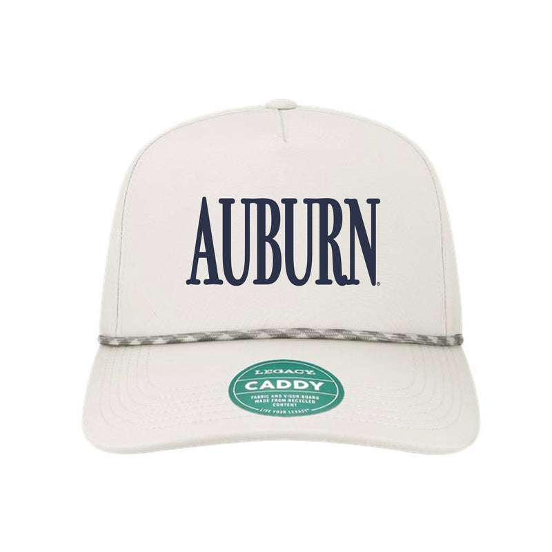 The Tall Auburn Hat | Embroidered White Cap