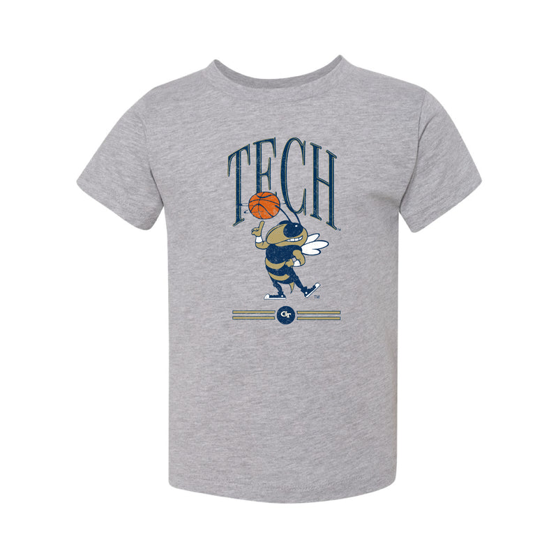 The Tech Spinning Basketball Buzz | Athletic Heather Kids Tee