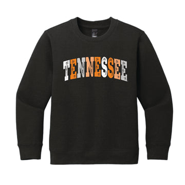 The Tennessee Arch Multi | Youth Black Crew Sweatshirt