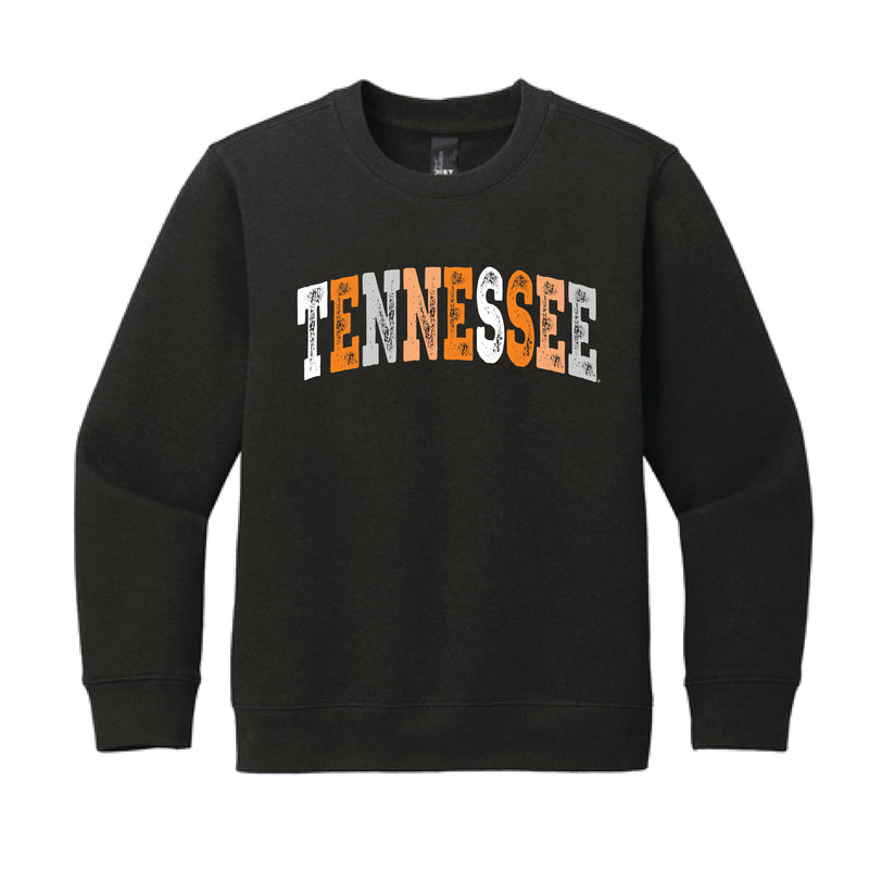 The Tennessee Arch Multi | Youth Black Crew Sweatshirt