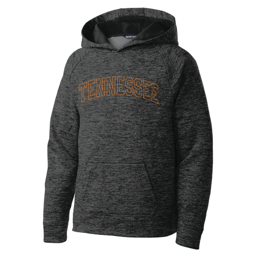 The Tennessee Arch Outline | Youth Grey/Black Electric Hoodie