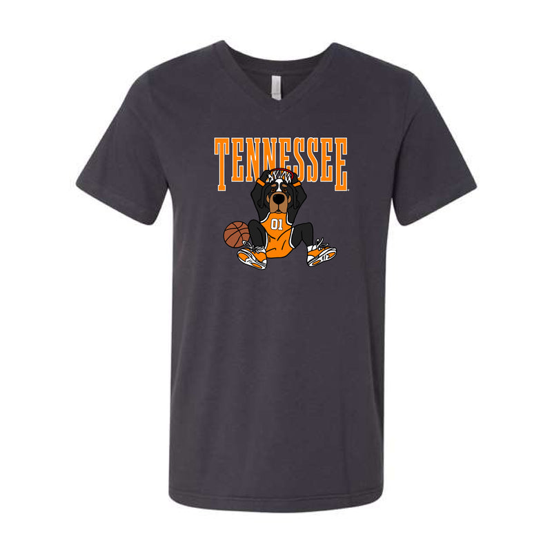 The Tennessee Basketball Block | Dark Grey V-Neck Tee