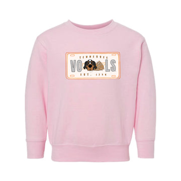 The Tennessee License Plate | Toddler Pink Sweatshirt