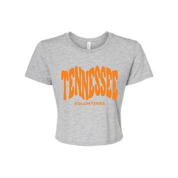 The Tennessee Volunteers Wavy | Athletic Heather Flowy Crop Tee