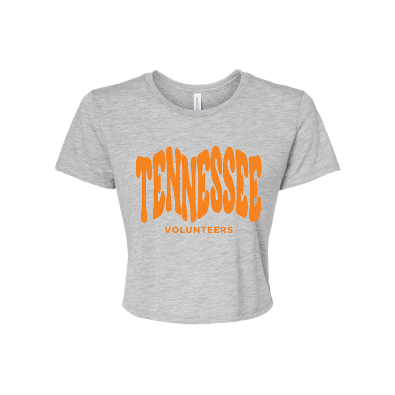 The Tennessee Volunteers Wavy | Athletic Heather Flowy Crop Tee