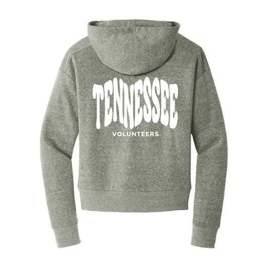 The Tennessee Volunteers Wavy | Grey Frost Zip Up Hooded Sweatshirt