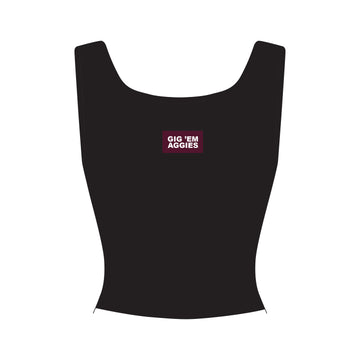 The Alli Ribbed Tank Gig 'Em Aggies Woven Label | Black