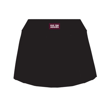 The Alli Tennis Skort Gig 'Em Aggies Woven Label | Black