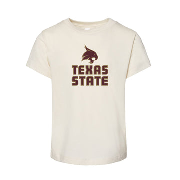 The Texas Sate Bobcats Block Logo | Toddler Natural Tee