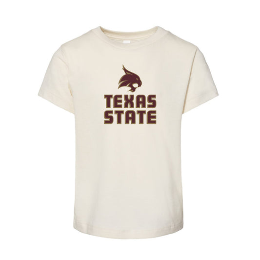 The Texas Sate Bobcats Block Logo | Toddler Natural Tee