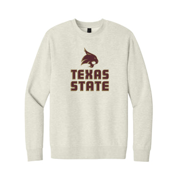 The Texas State Bobcat Block Logo | Oatmeal Heather Sweatshirt