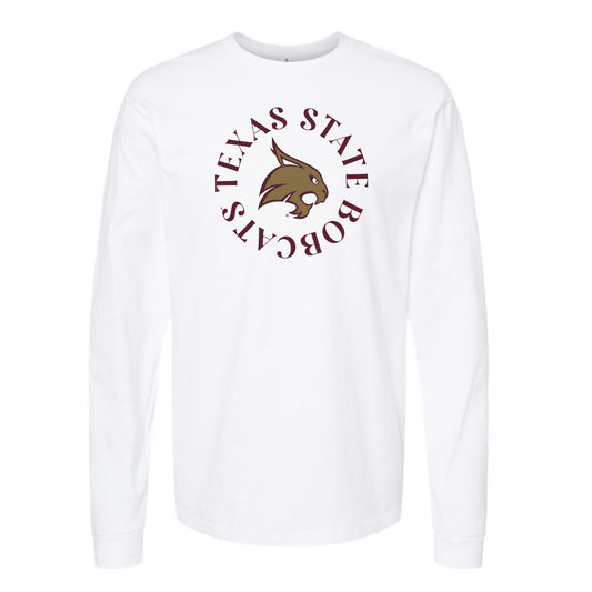 The Texas State Bobcats Circle | White Long Sleeve