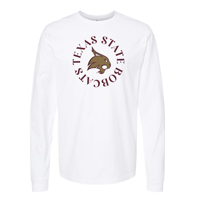 The Texas State Bobcats Circle | White Long Sleeve