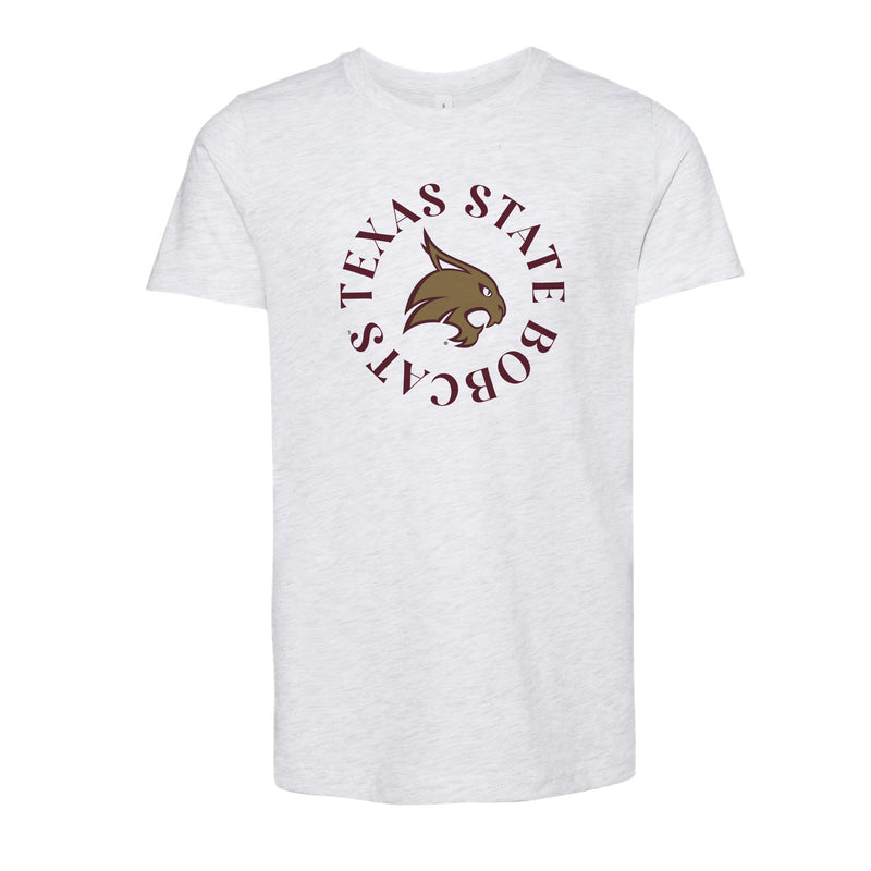 The Texas State Bobcats Circle | Youth Ash Tee