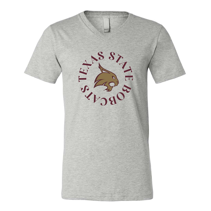 The Texas State Bobcats Circle | Athletic Heather V-Neck Tee