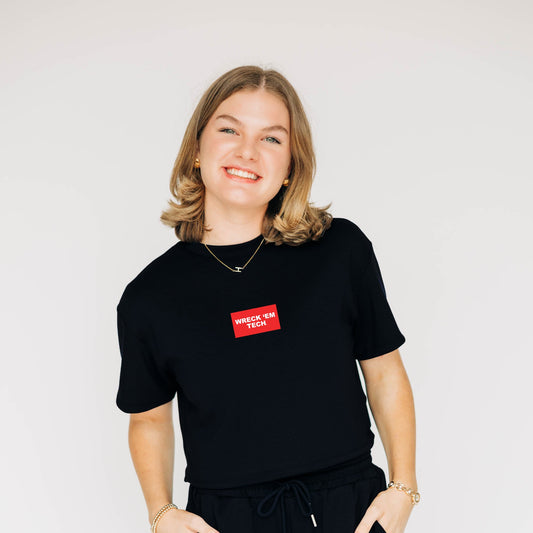 The Kristen Airy Tee Wreck 'Em Tech Woven Label | Black