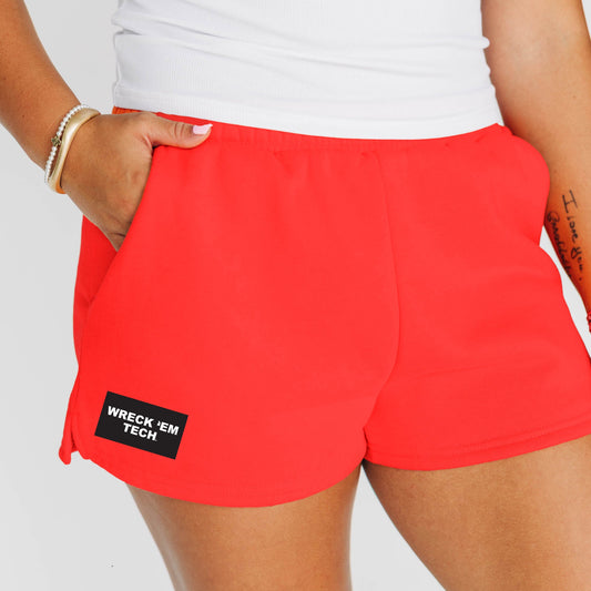 The Becca Shorts Wreck 'Em Tech Woven Label | Bright Red