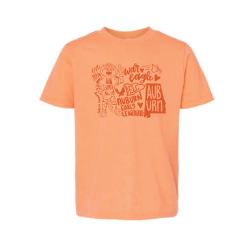 The All Things Auburn ELC | Youth Heather Cantaloupe Tee