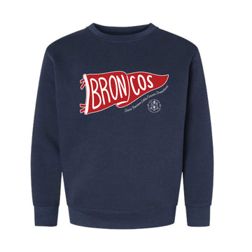 The Broncos Flag | Youth Navy Crewneck Sweatshirt