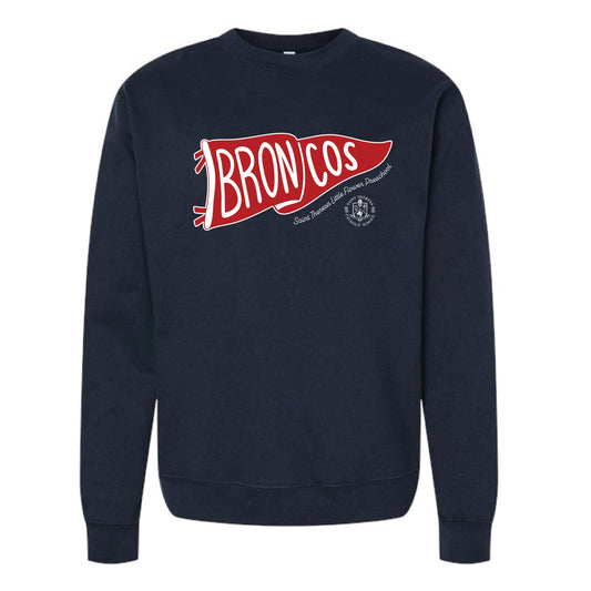 The Broncos Flag | Adult Classic Navy Crewneck Sweatshirt