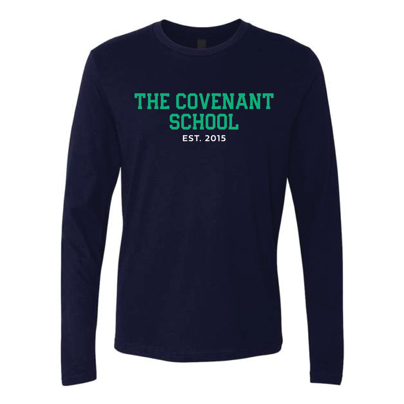 The Covenant School Block | Adult Midnight Navy Long Sleeve Tee