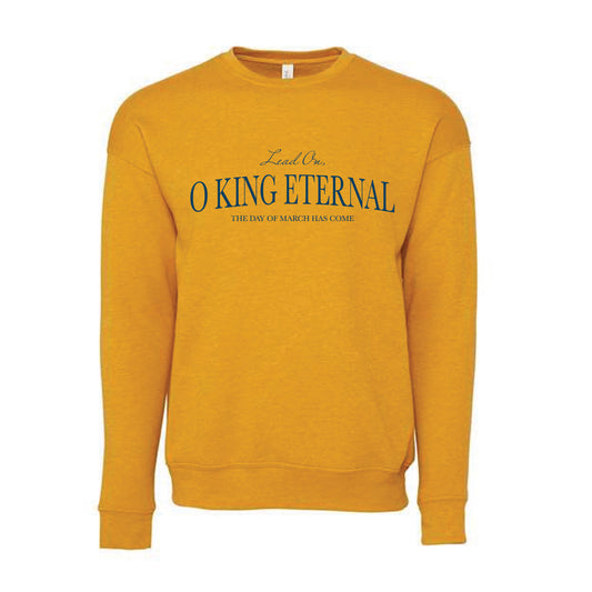 The Day of March Arch | Adult Heather Mustard Fleece Drop Shoulder Crewneck Sweatshirt