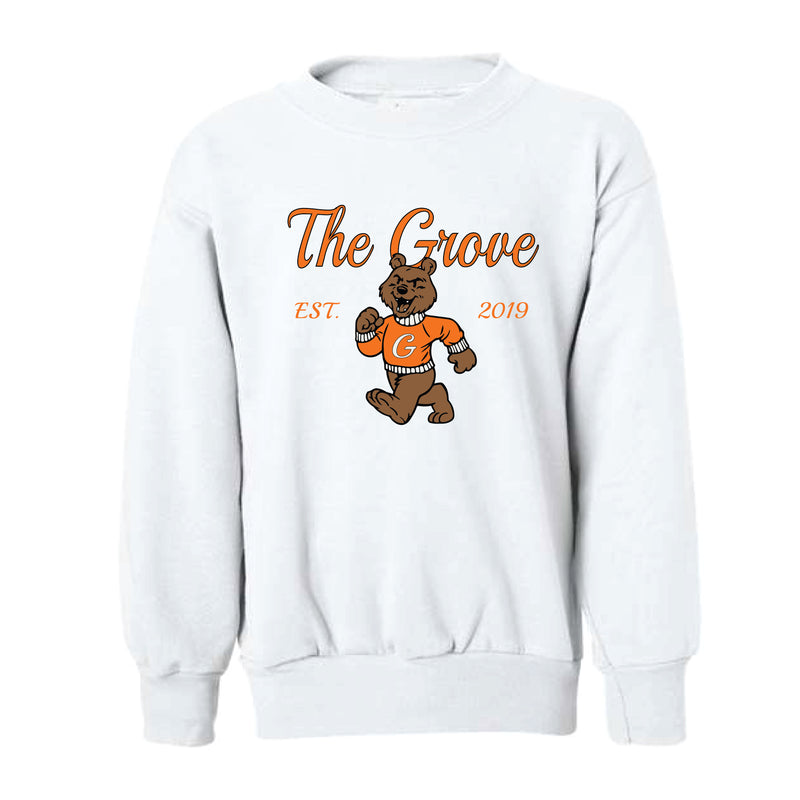 The Grove Est. | White Youth Crewneck Sweatshirt