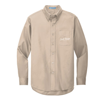 The Scott Bridge | Embroidered Adult Stone Tall Long Sleeve Tee