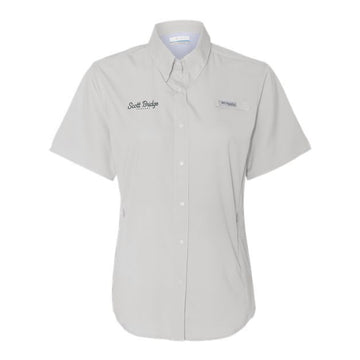 The Scott Bridge | Embroidered Cool Grey Short Sleeve Women's Polo