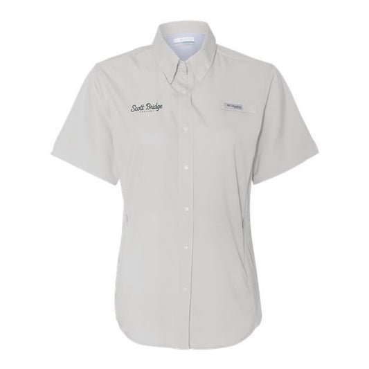The Scott Bridge | Embroidered Cool Grey Short Sleeve Women's Polo