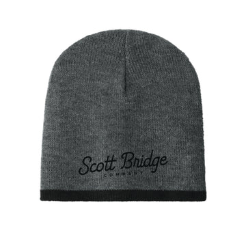 The Scott Bridge | Embroidered Athletic Oxford/ Black Knit Cap