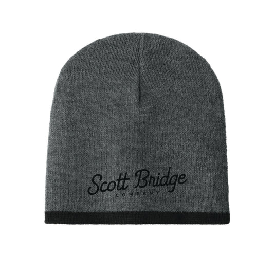 The Scott Bridge | Embroidered Athletic Oxford/ Black Knit Cap