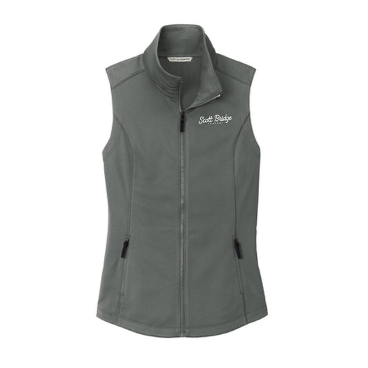 The Scott Bridge | Embroidered Women's Graphite Fleece Vest
